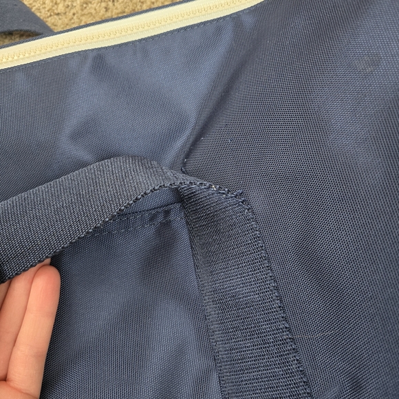 VV Navy Blue Canvas Tote Bag with Top Zipper - Picture 2 of 3